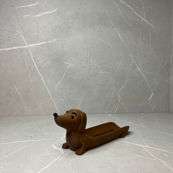 Porta Completo Perro Salchicha Café